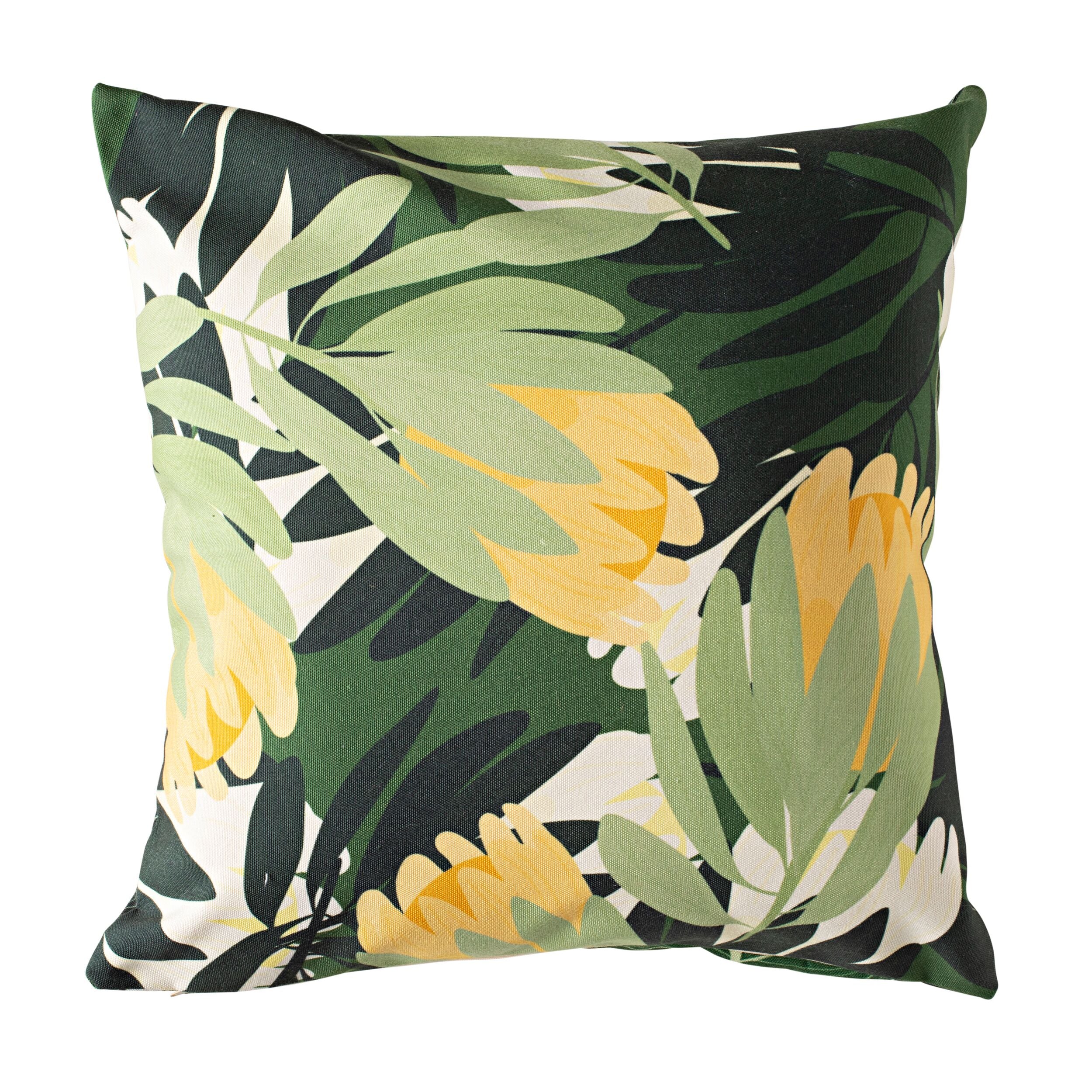 Aruba Outdoor Indoor Yellow Flower Cushion 50x50cm