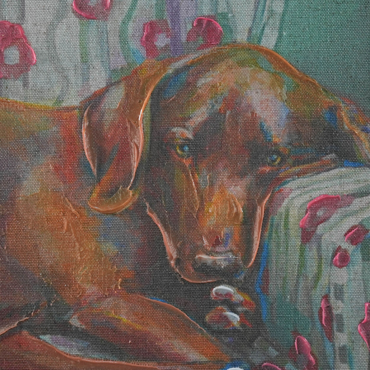Couch Companions Vizsla Framed Textured Print 40x30cm
