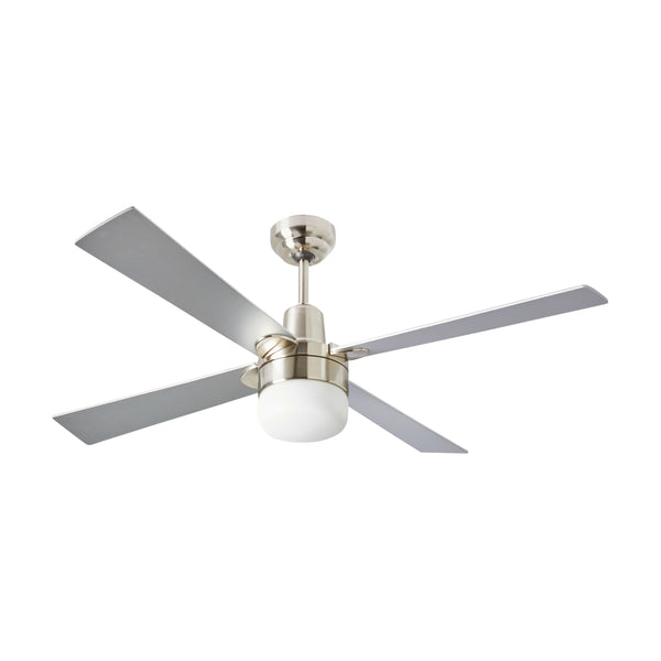 Mackay Indoor AC Ceiling Fan with Light Brushed Nickel & Silver 122c