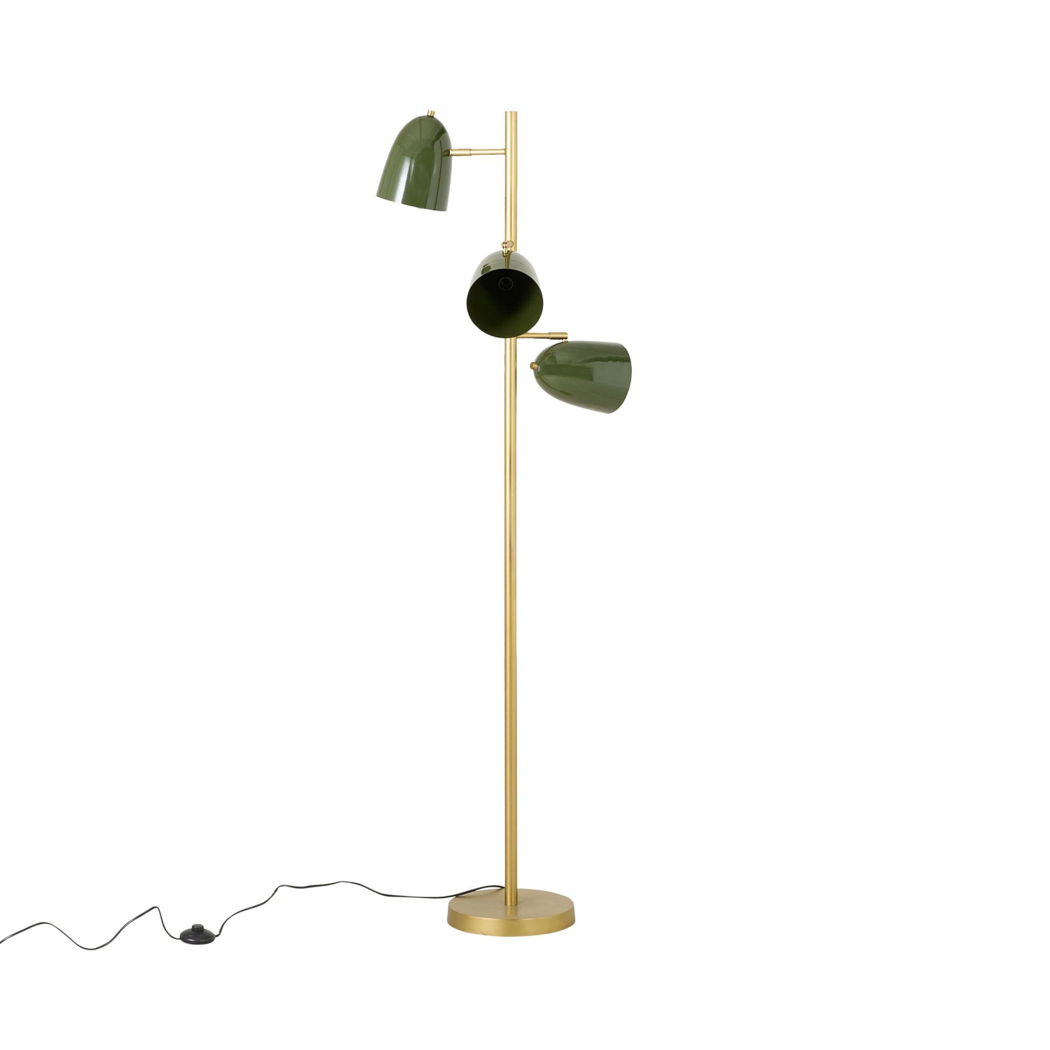 Argo Metal Floor Lamp Matte Brass/Green 158cm