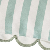 Aruba Scallop Edge Stripe Soft Green Lumbar Cushion 70x35cm