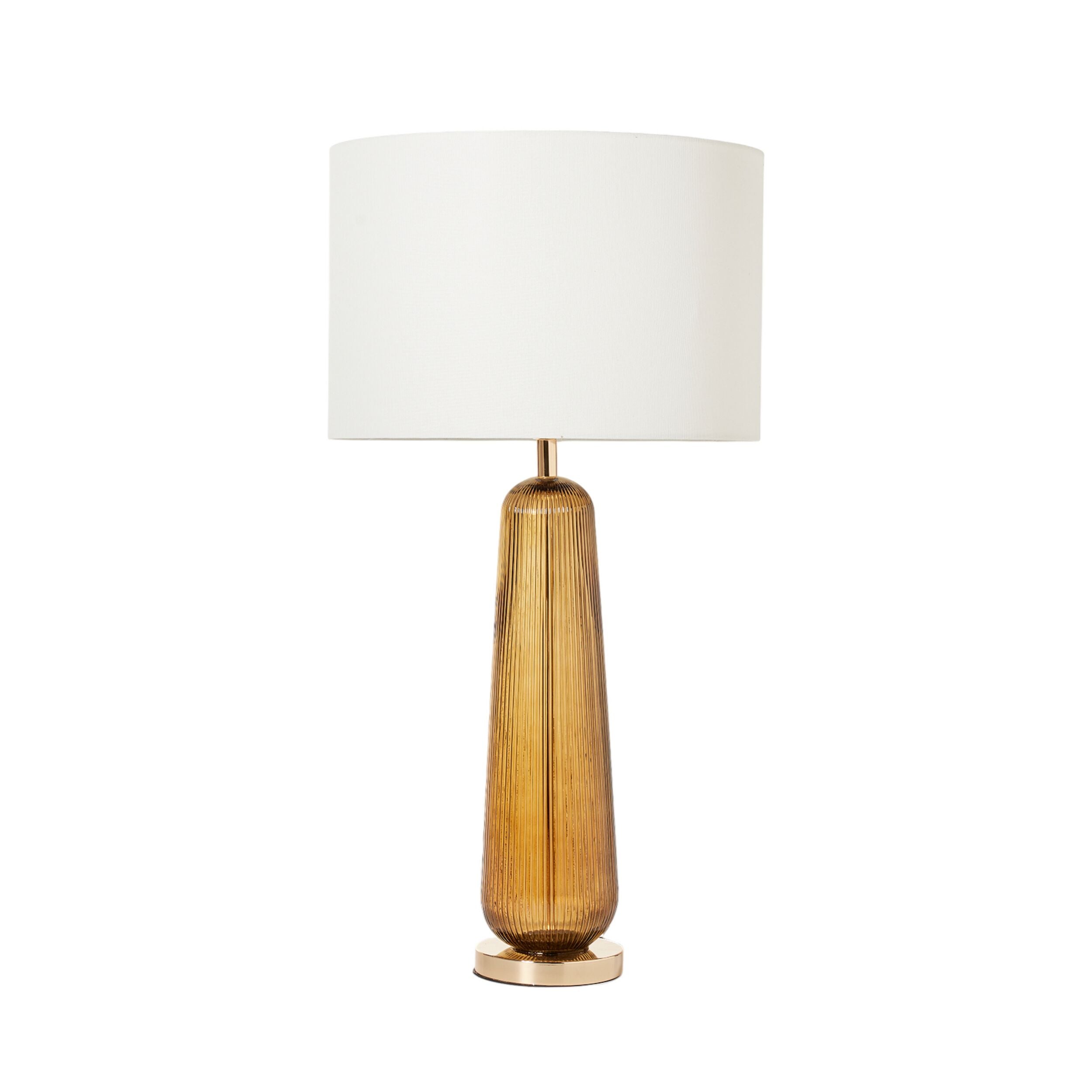 Fingal Fluted Glass Table Lamp Amber 87x45cm