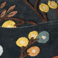 Freya Embroidered Ottoman Blue Velvet