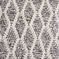 Braided Diamond Hand Woven Grey & Cream Wool Rug 240 x 300 cm