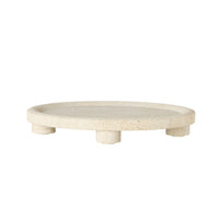 Beige Marble Round Footed Platter
