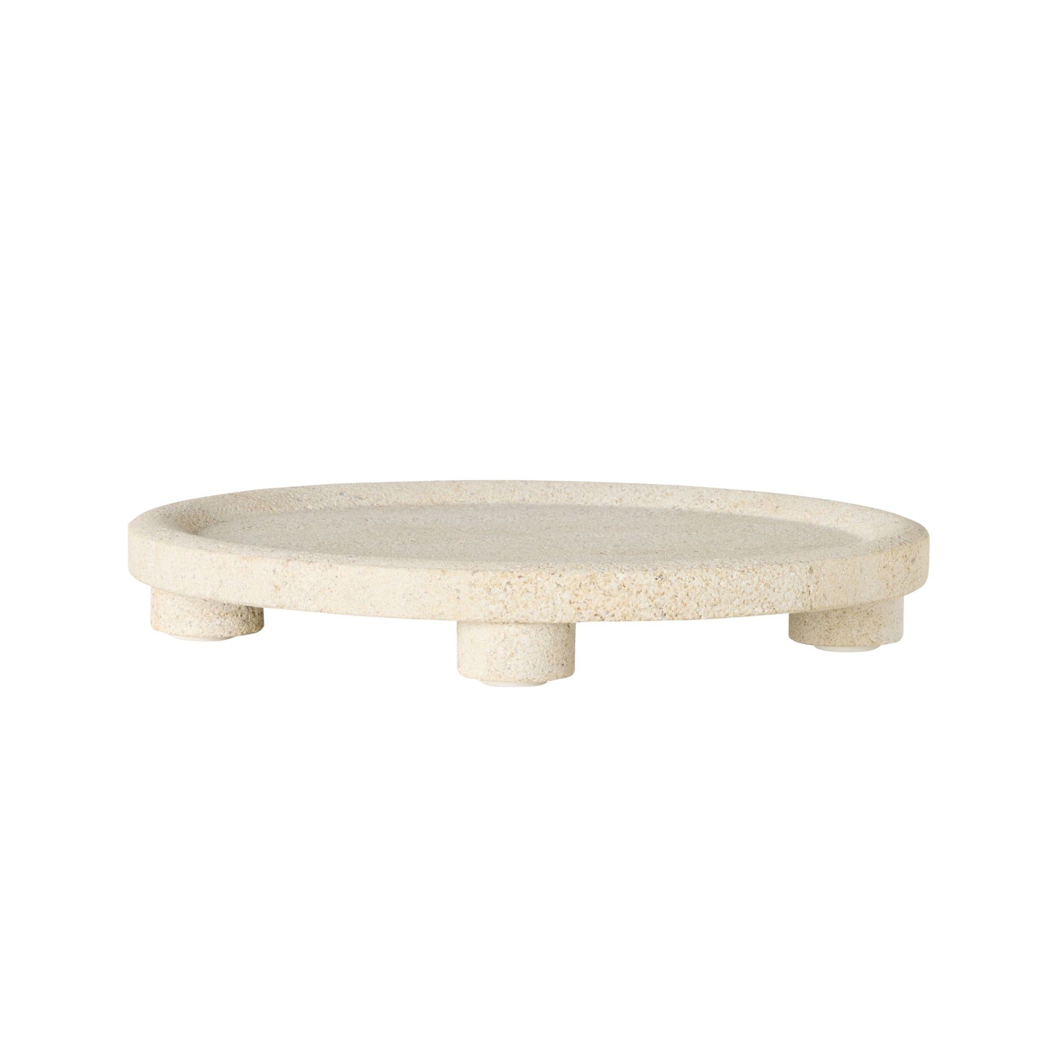 Beige Marble Round Footed Platter