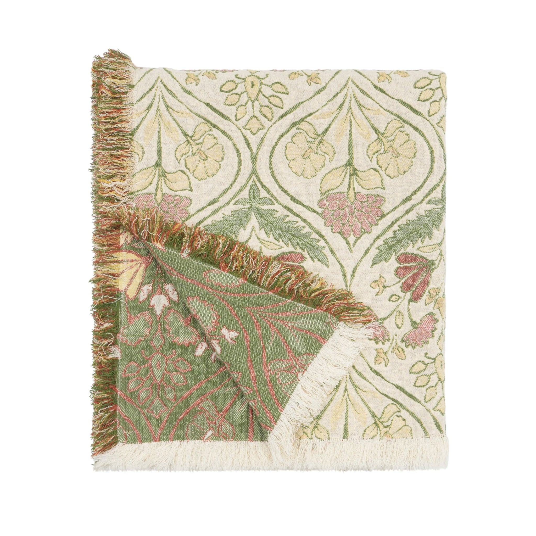 Jacquard Garden Cotton Throw 130x170cm Damask