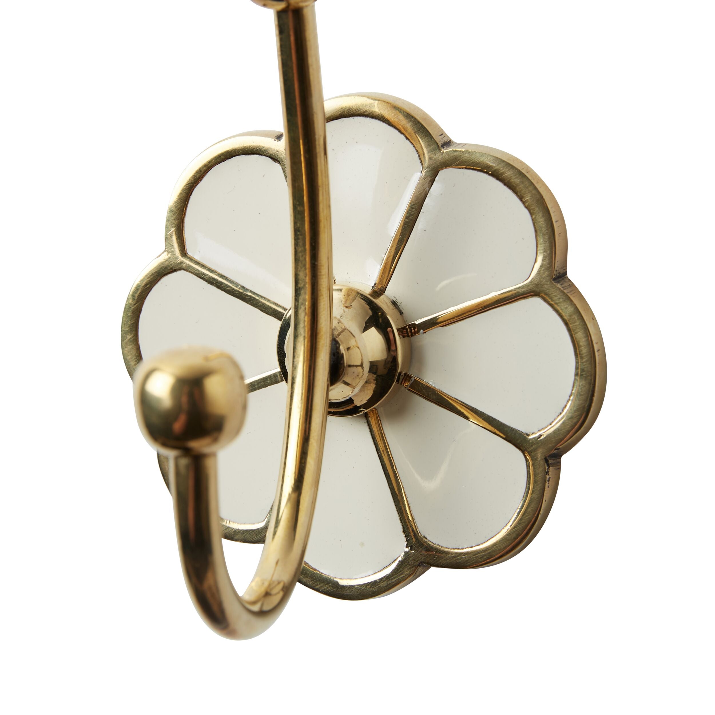 Flora Robe Hook Polished Brass