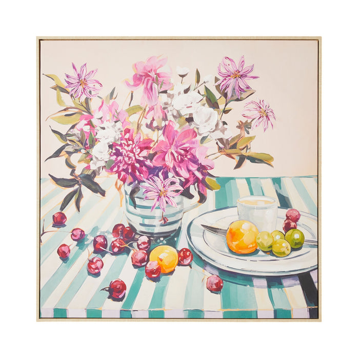 Brunch Setting Framed Canvas Print 82.5x82.5cm
