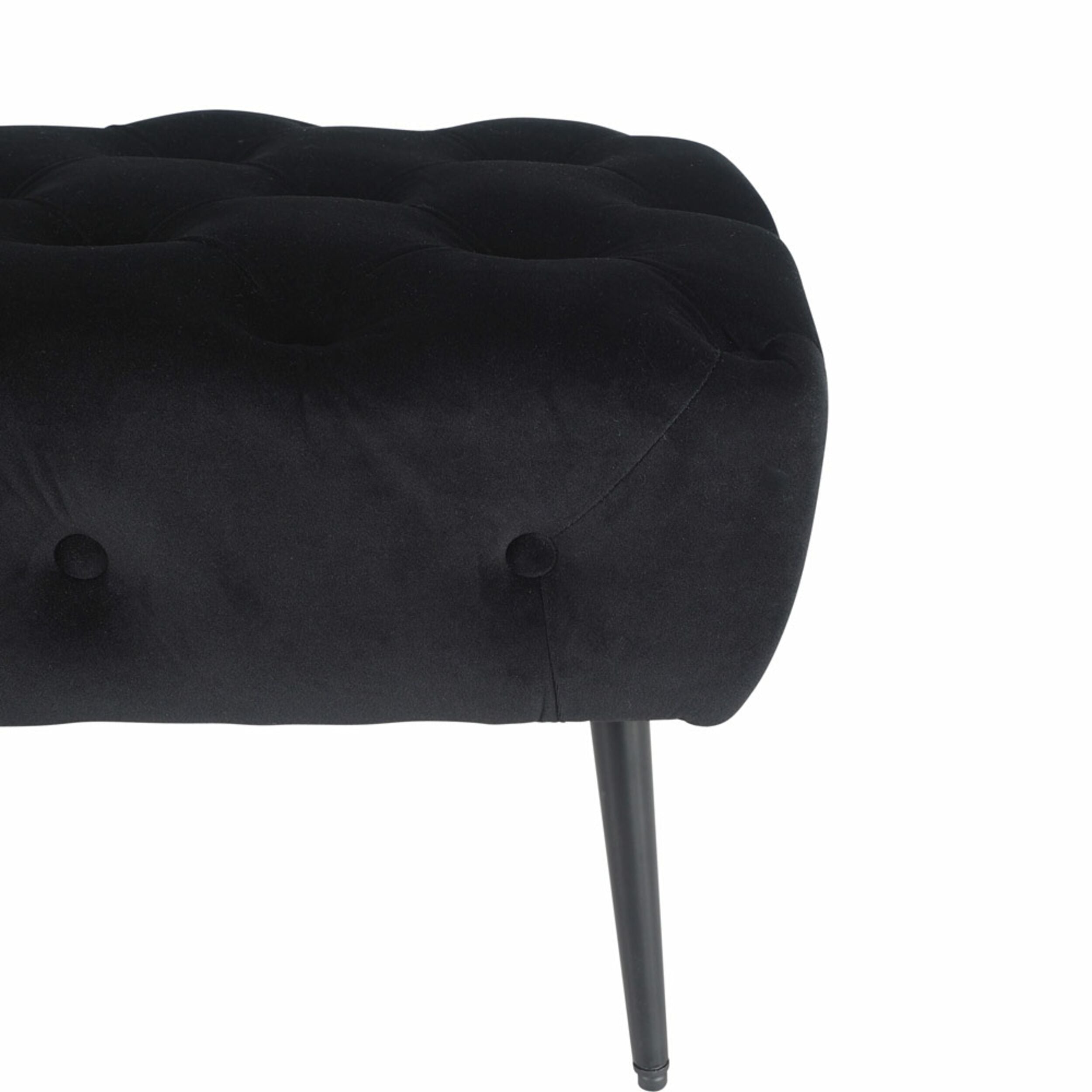 Maree Velvet Ottoman Black