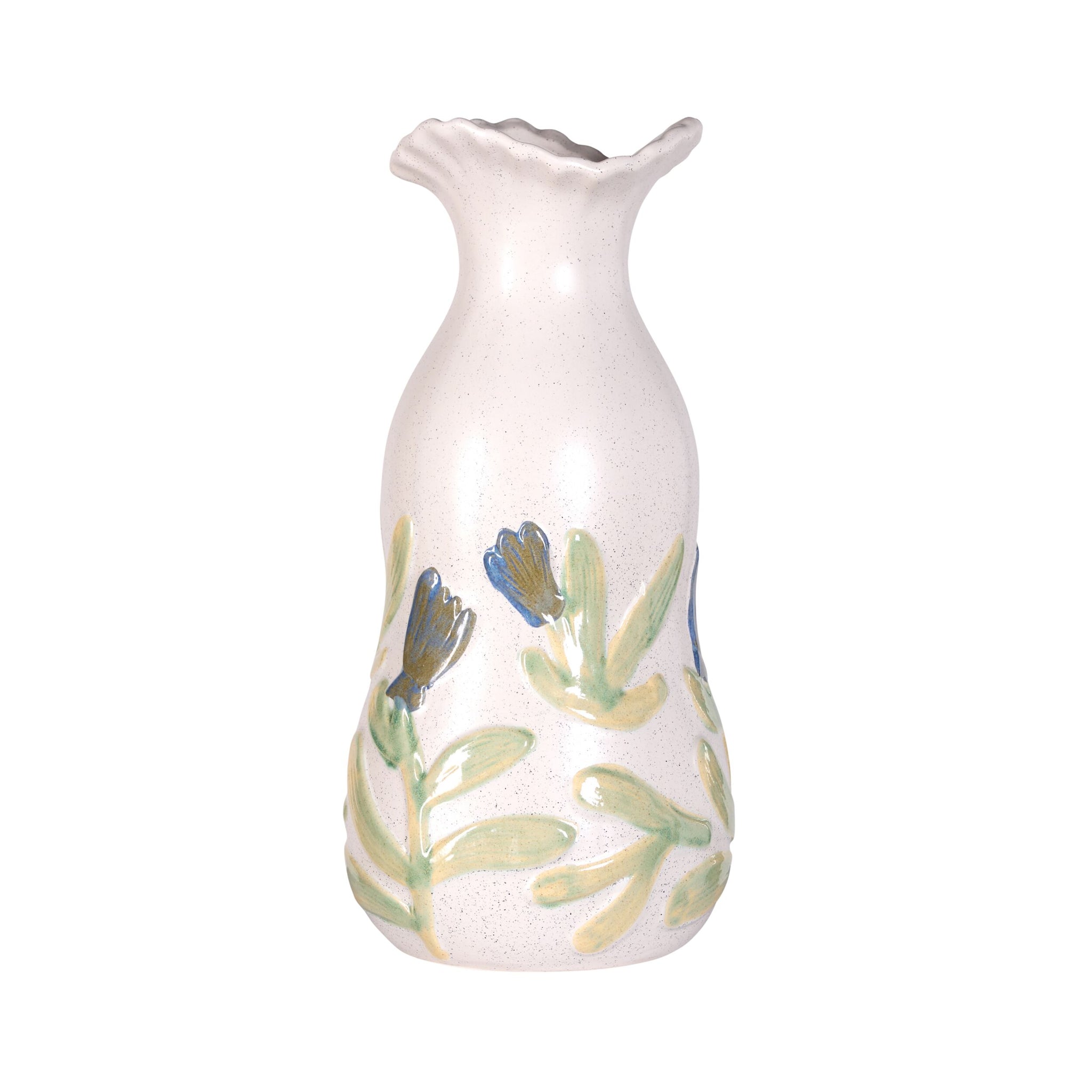 Meadow Song Tall Fluted Ceramic Vase