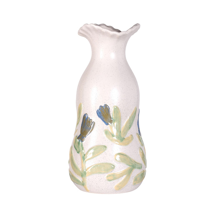 Meadow Song Tall Fluted Ceramic Vase