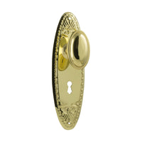 0987 Door Knob Fitzroy Lock Pair Polished Brass H205xW63xP60mm