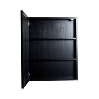 Odin Vanity Mirror Cabinet Black Oak 610x762mm