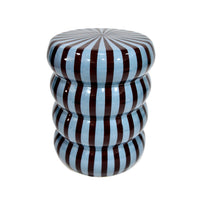 Kiro Curved Stool Dark Cocoa/Pale Blue