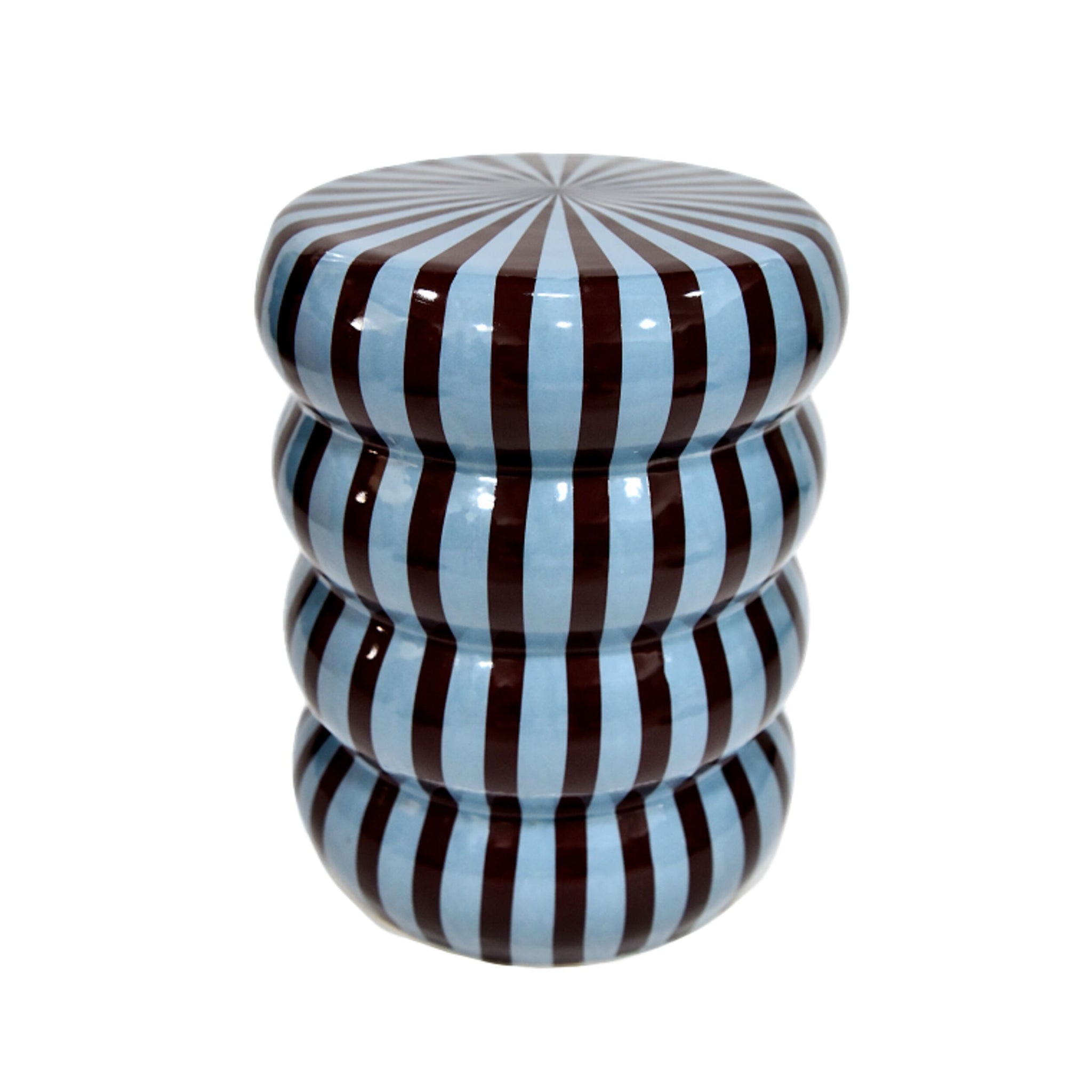 Kiro Curved Stool Dark Cocoa/Pale Blue