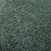Close-up of the Byron Boucle Cushion Forest 45x45cm, showcasing its forest green textured polyester boucle and soft, irregular pile for a luxe upholstery look.