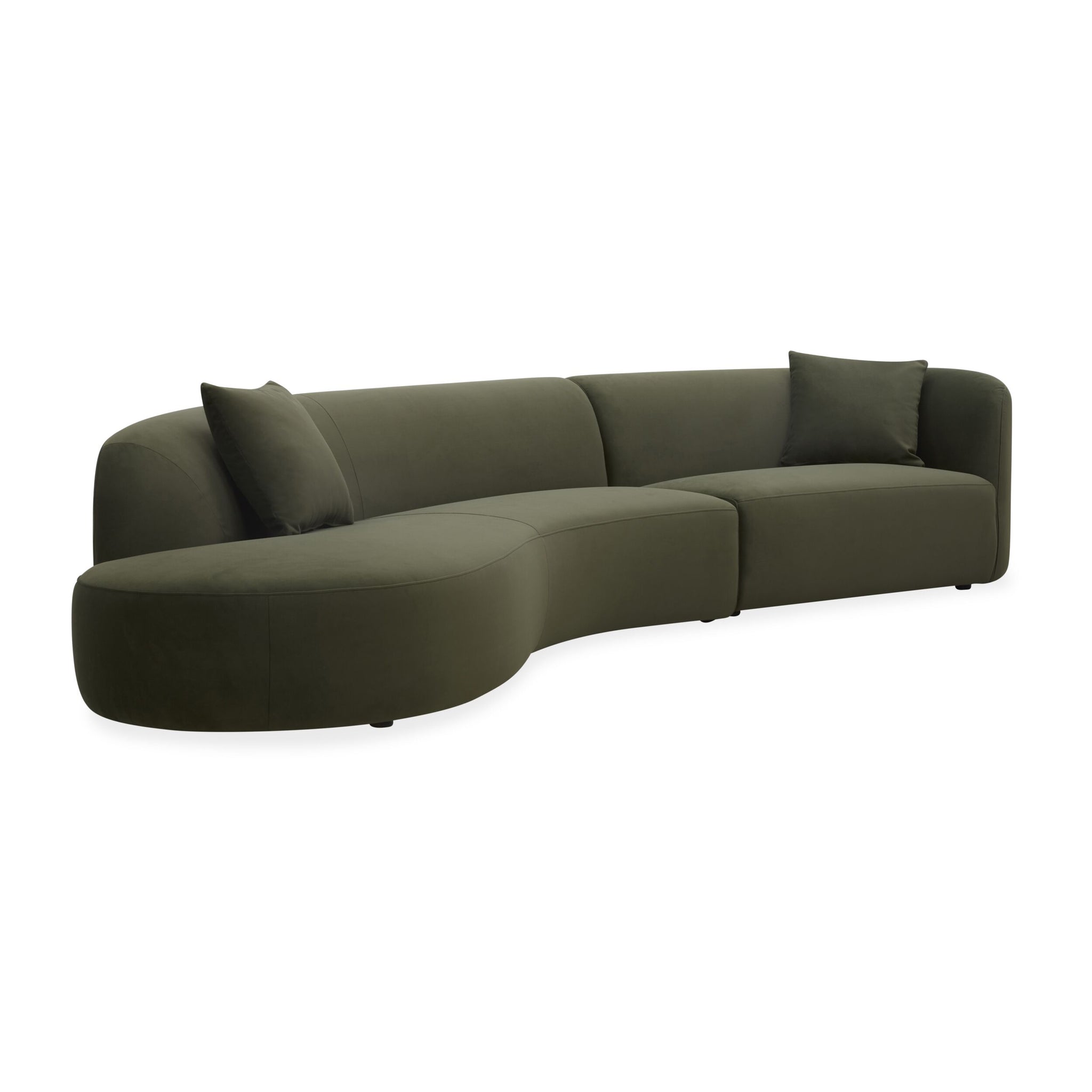Wylder 4 Seater Curved Sofa Velvet Eucalyptus