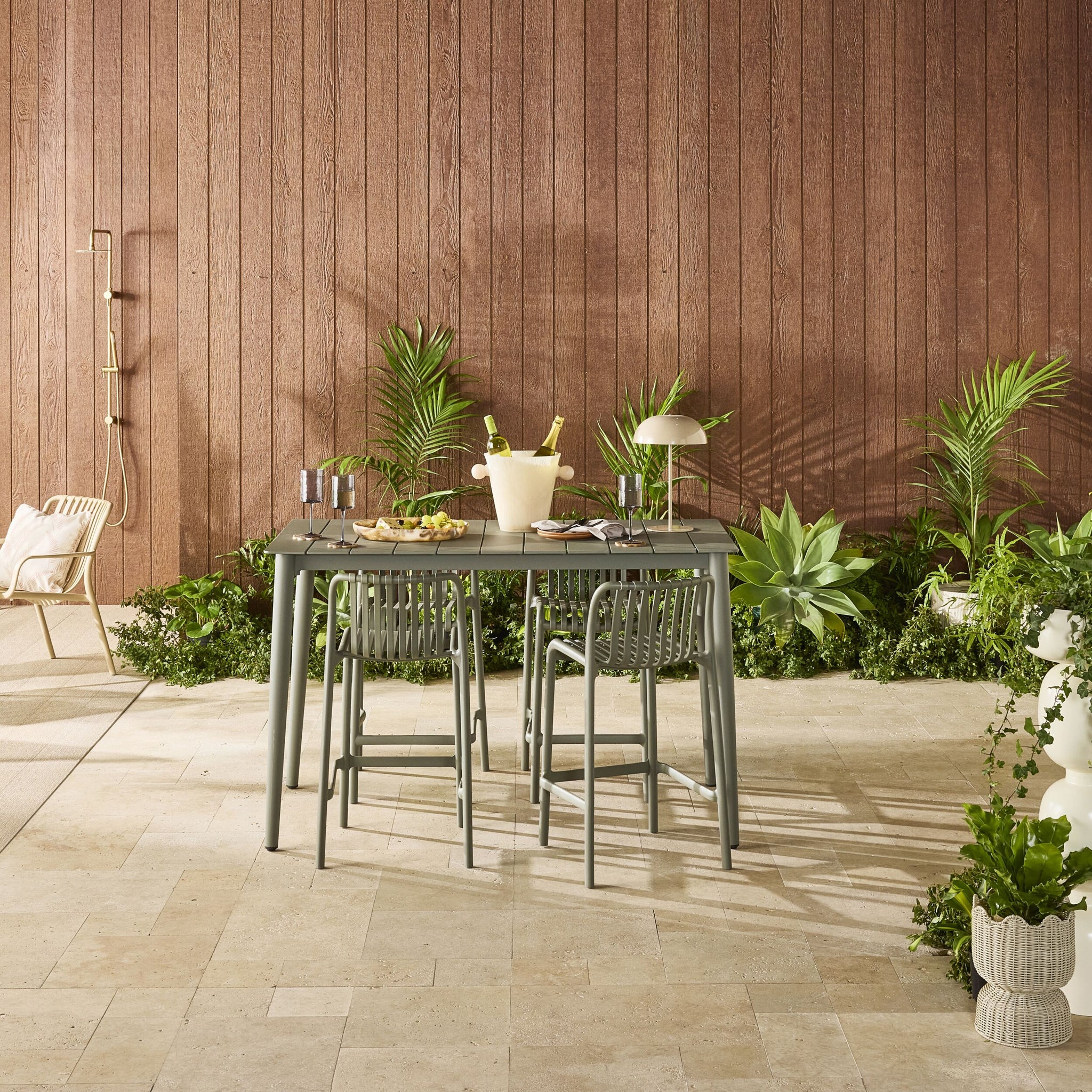 Kai Bar Table with 4 Kai Bar Stools Package