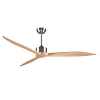 Suva Indoor DC Ceiling Fan with Remote - Natural Timber 163cm