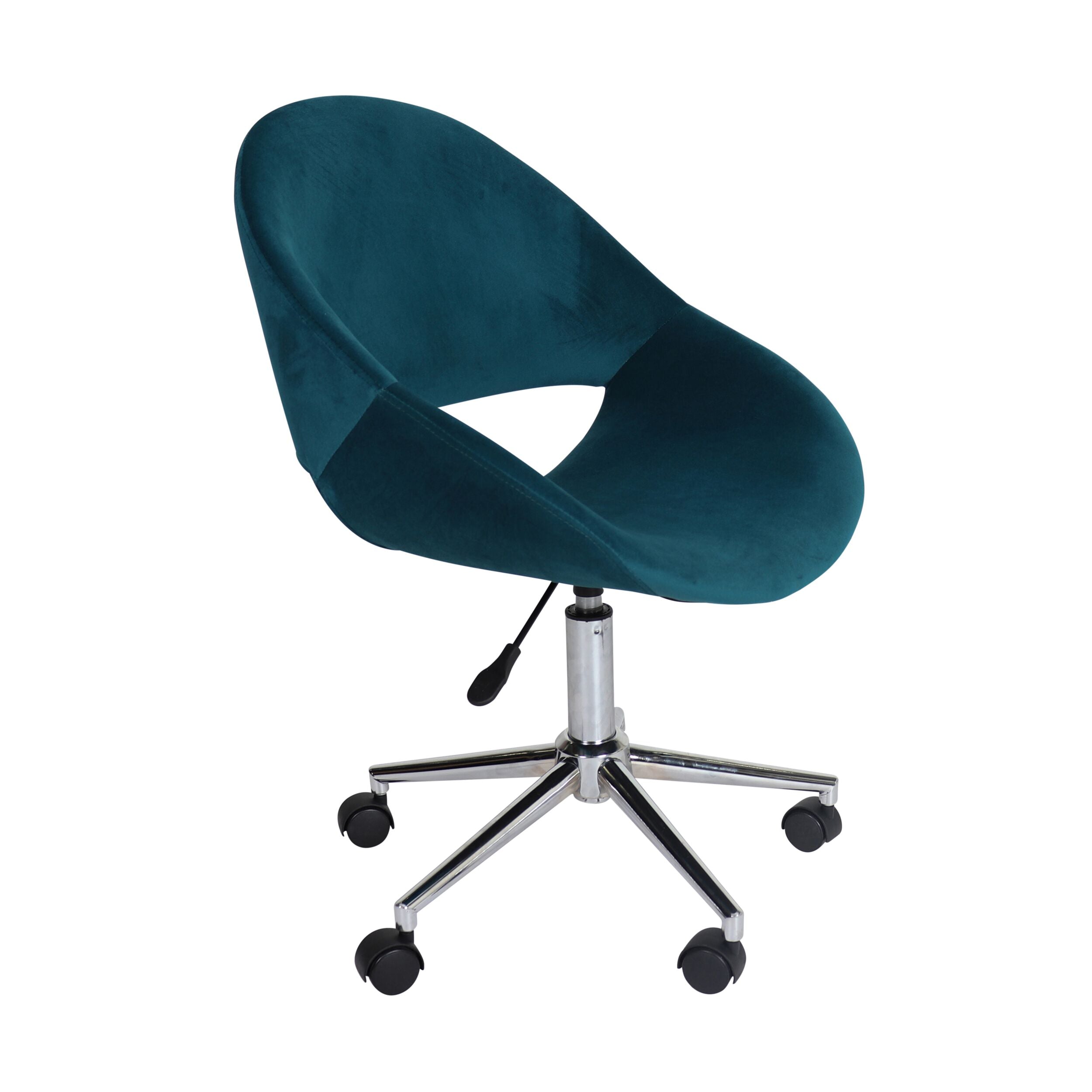 Kip Velvet Desk Chair Peacock Teal