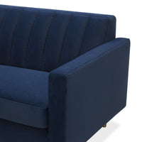 Stitch 3 Seater Velvet Sofa Indigo