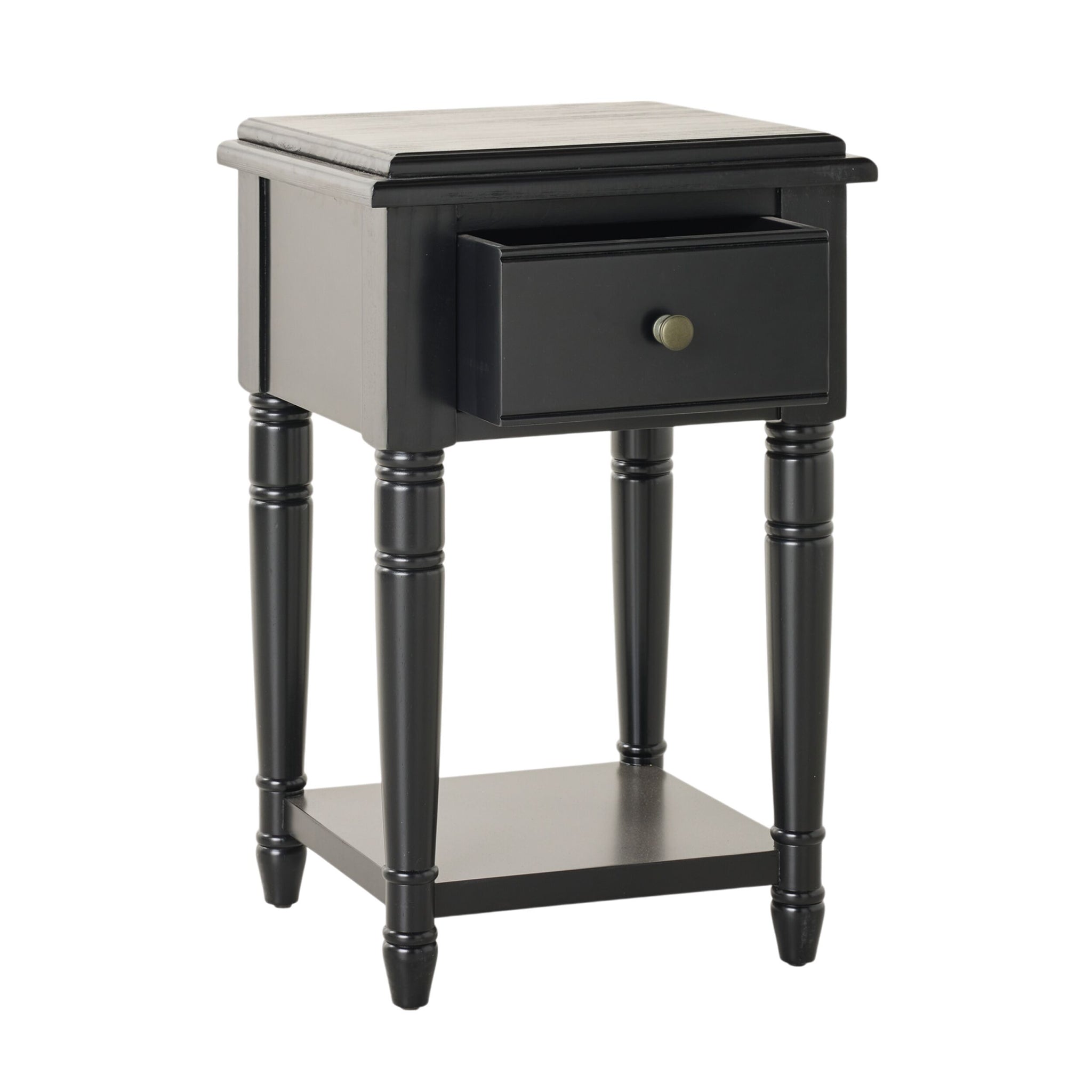 Clover 1 Drawer Bedside Table / Side Table Black