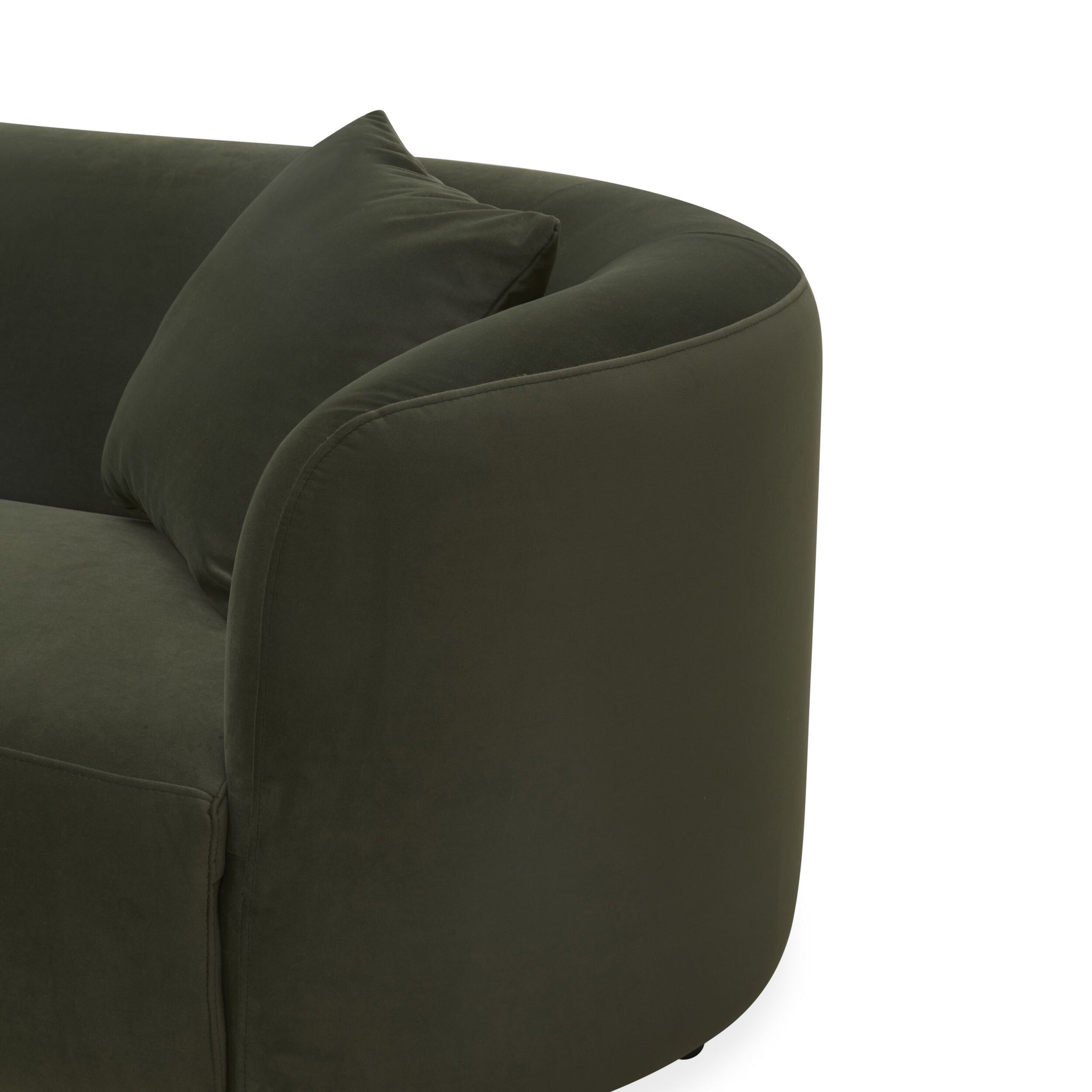 Wylder 4 Seater Curved Sofa Velvet Eucalyptus