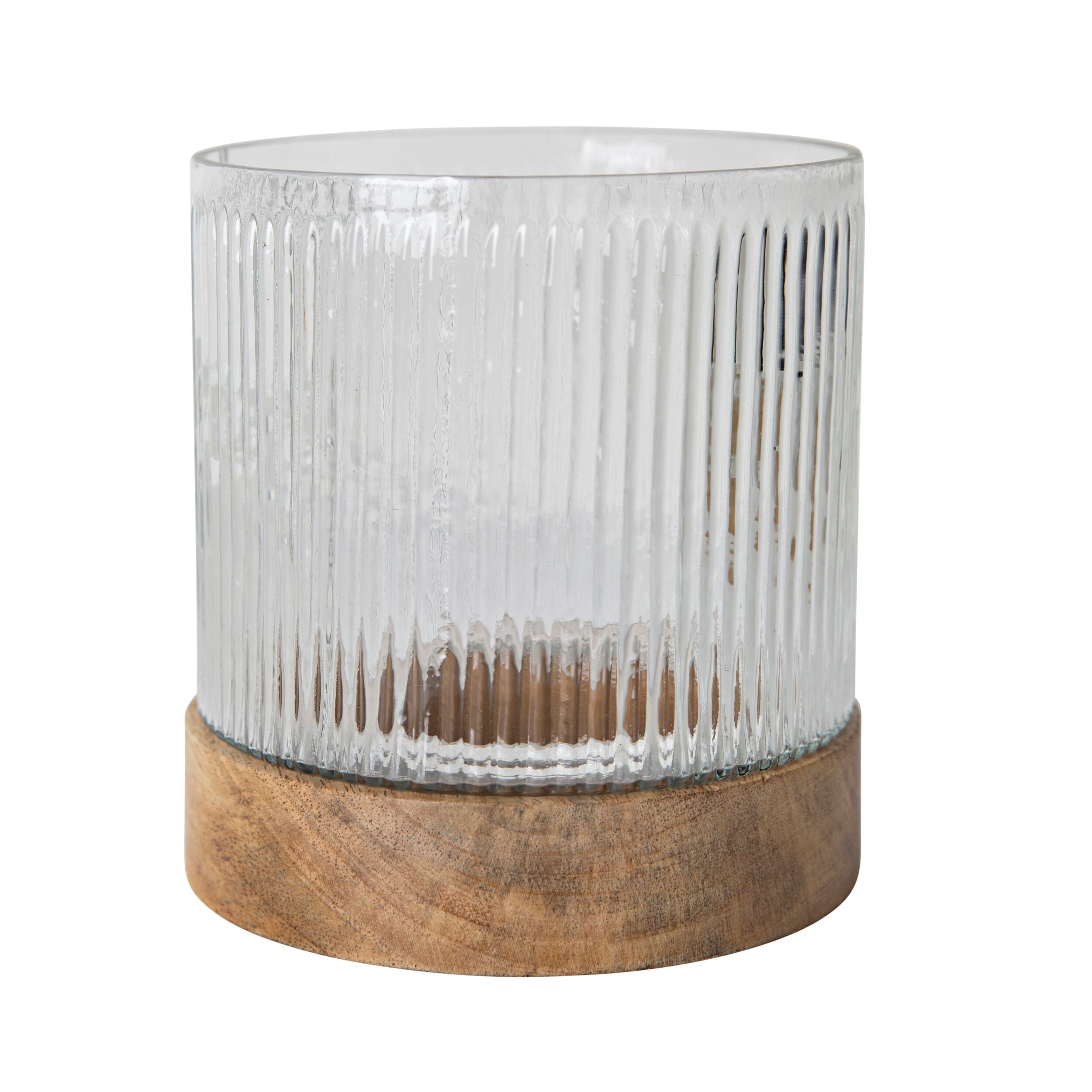 Ribbed Candle Holder 14x13x13cm
