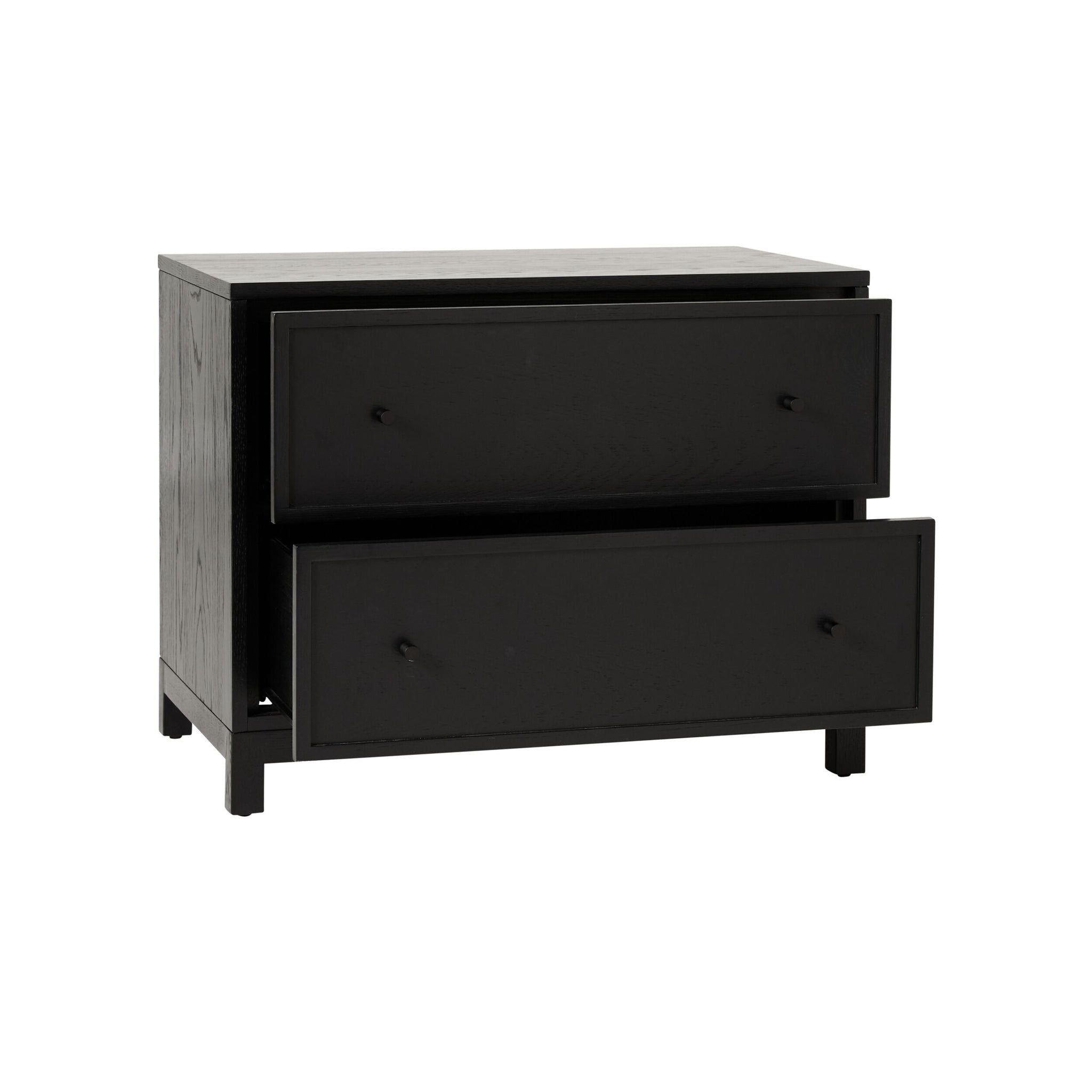 Avalon Large 2 Drawer Bedside Black