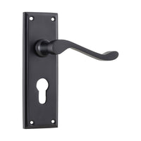 9618E Door Lever Camden Euro Pair Matte Black H152xW50xP60mm