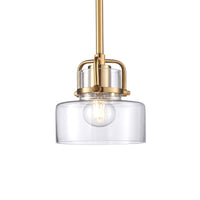 Tiffany Glass Pendant Satin Brass 15x24cm