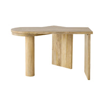 Harrie L Shape Rotating Desk Natural