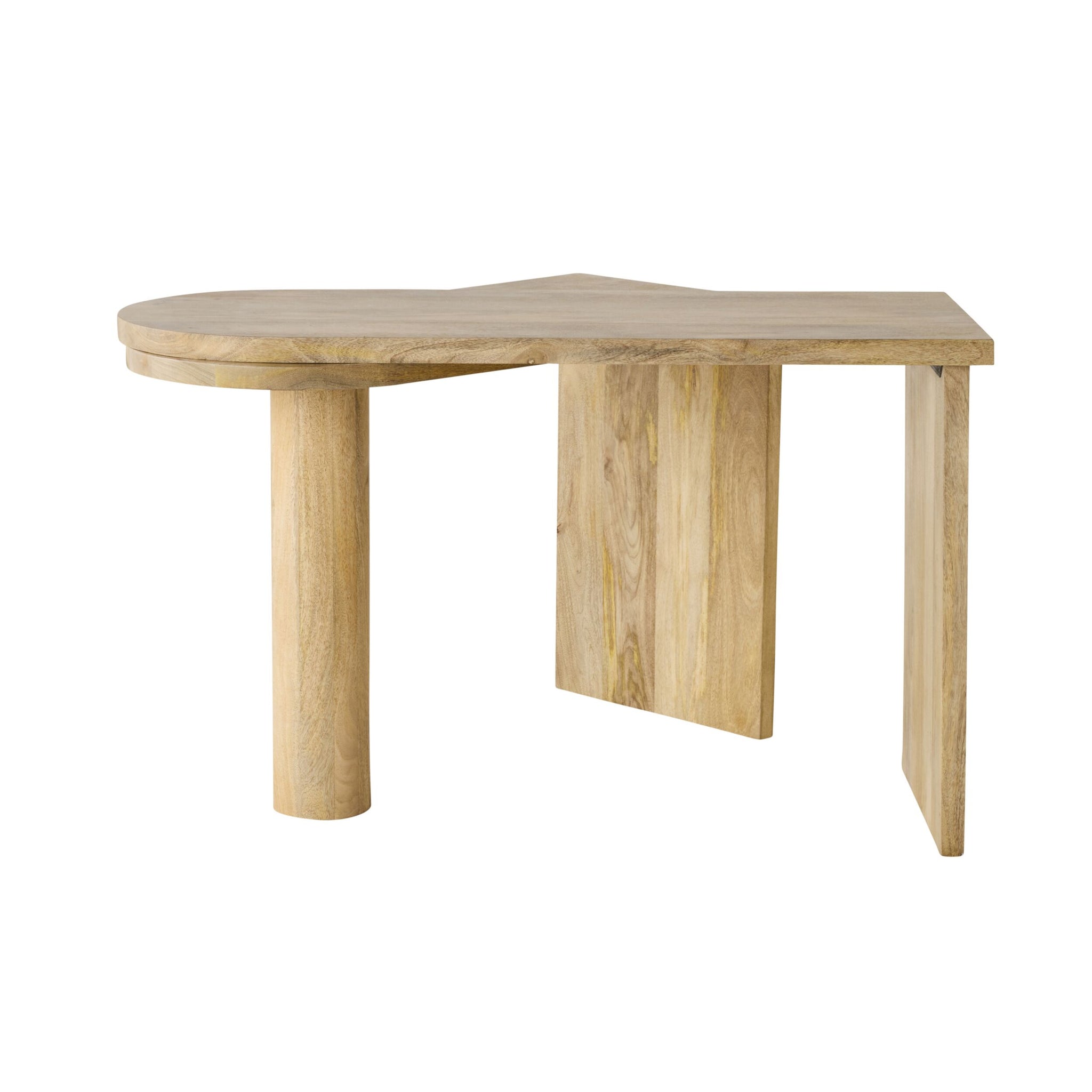Harrie L Shape Rotating Desk Natural