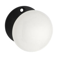 1000 Door Knob White Porcelain Round Rose Pair Matte Black D55xP57mm