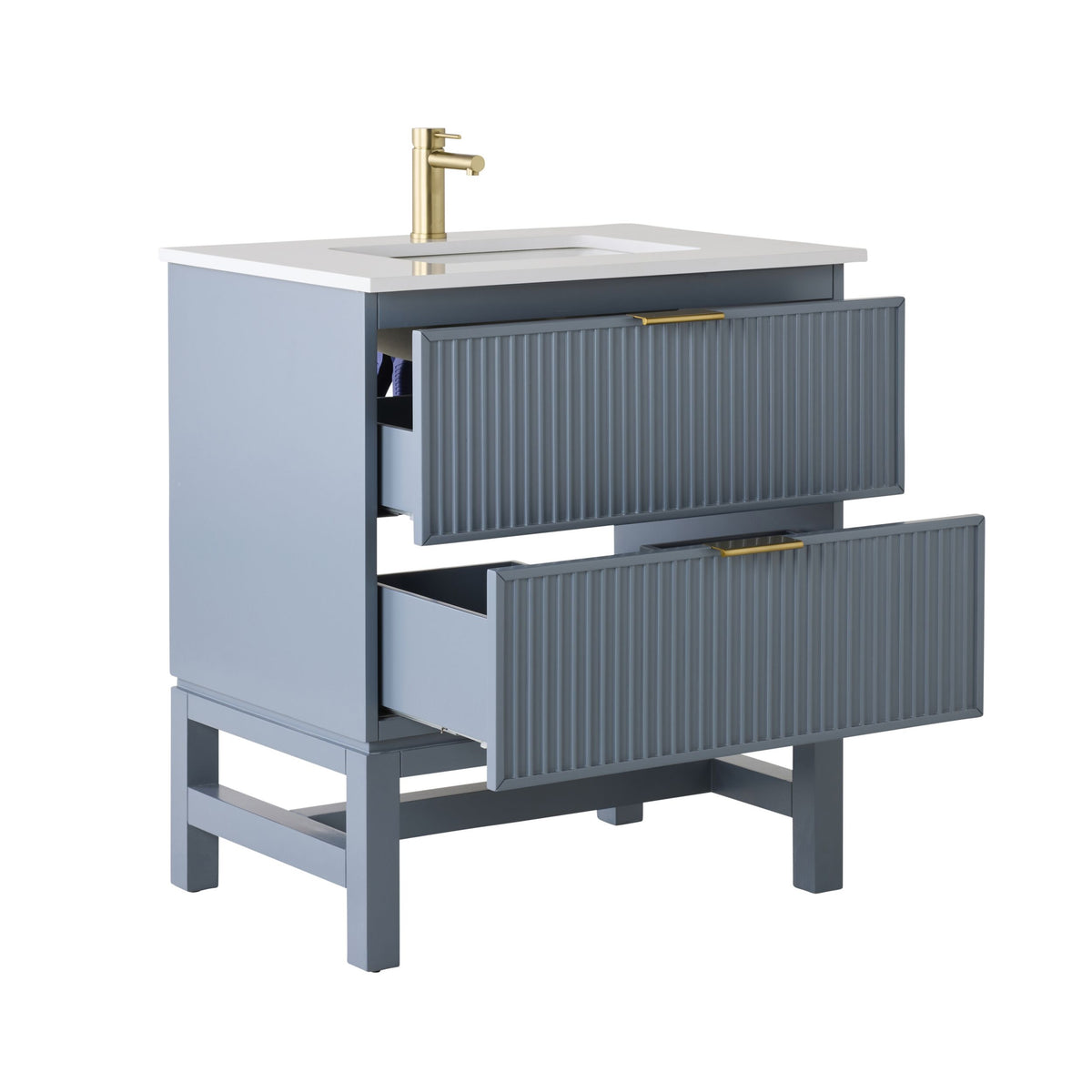 Lennox Single Vanity Slate Blue 790mm