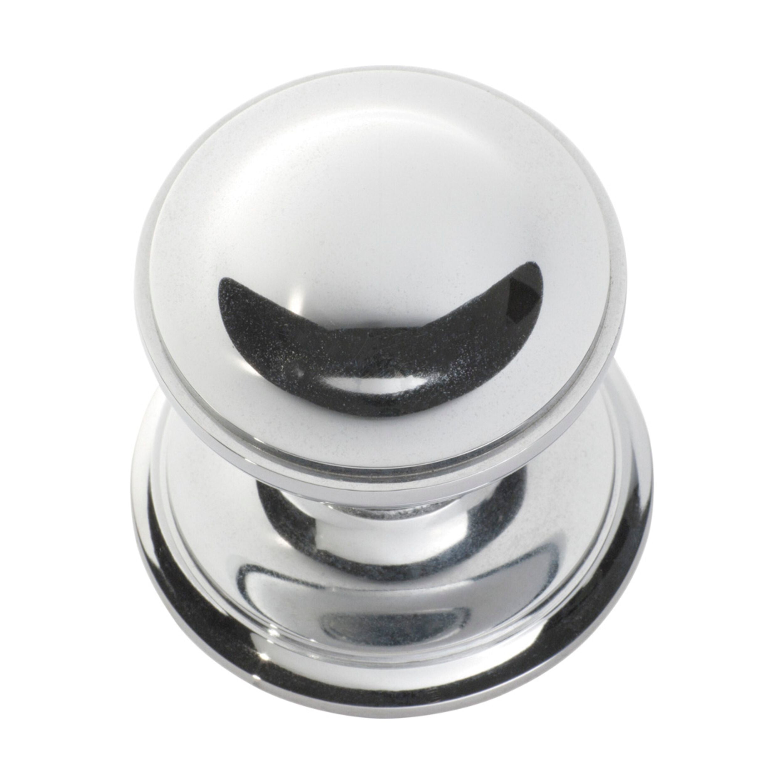 1308 Centre Door Knob Round Chrome Plated P86mm Backplate 85mm