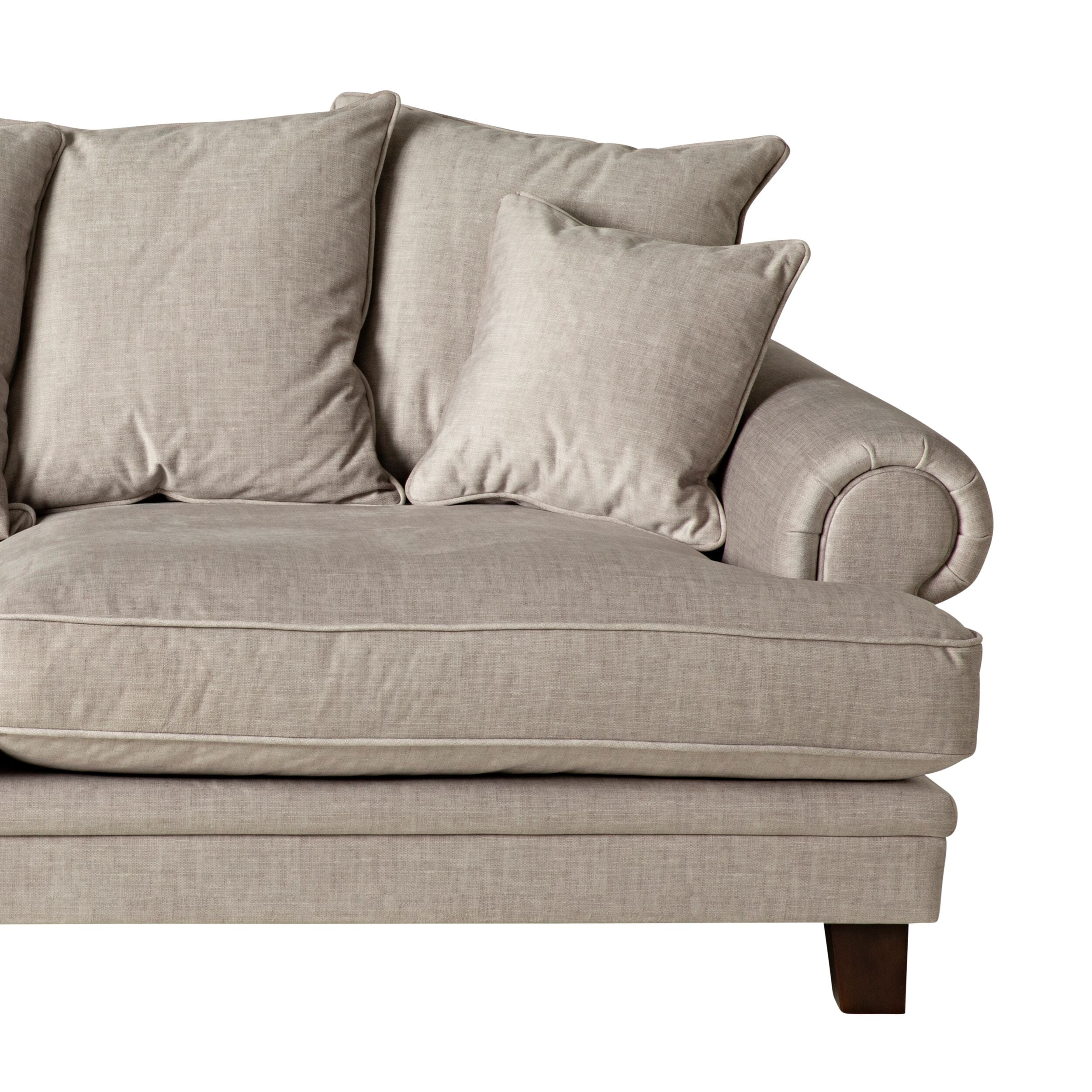 Lisette 3.5 Seater Extra Deep Luxe Velvet Sofa Natural Custom C-004