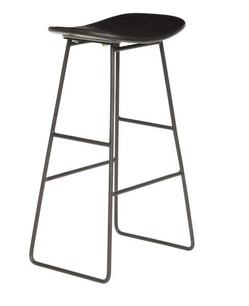 Spence Recycled Teak Stool 40x30x64cm Black Early Settler AU