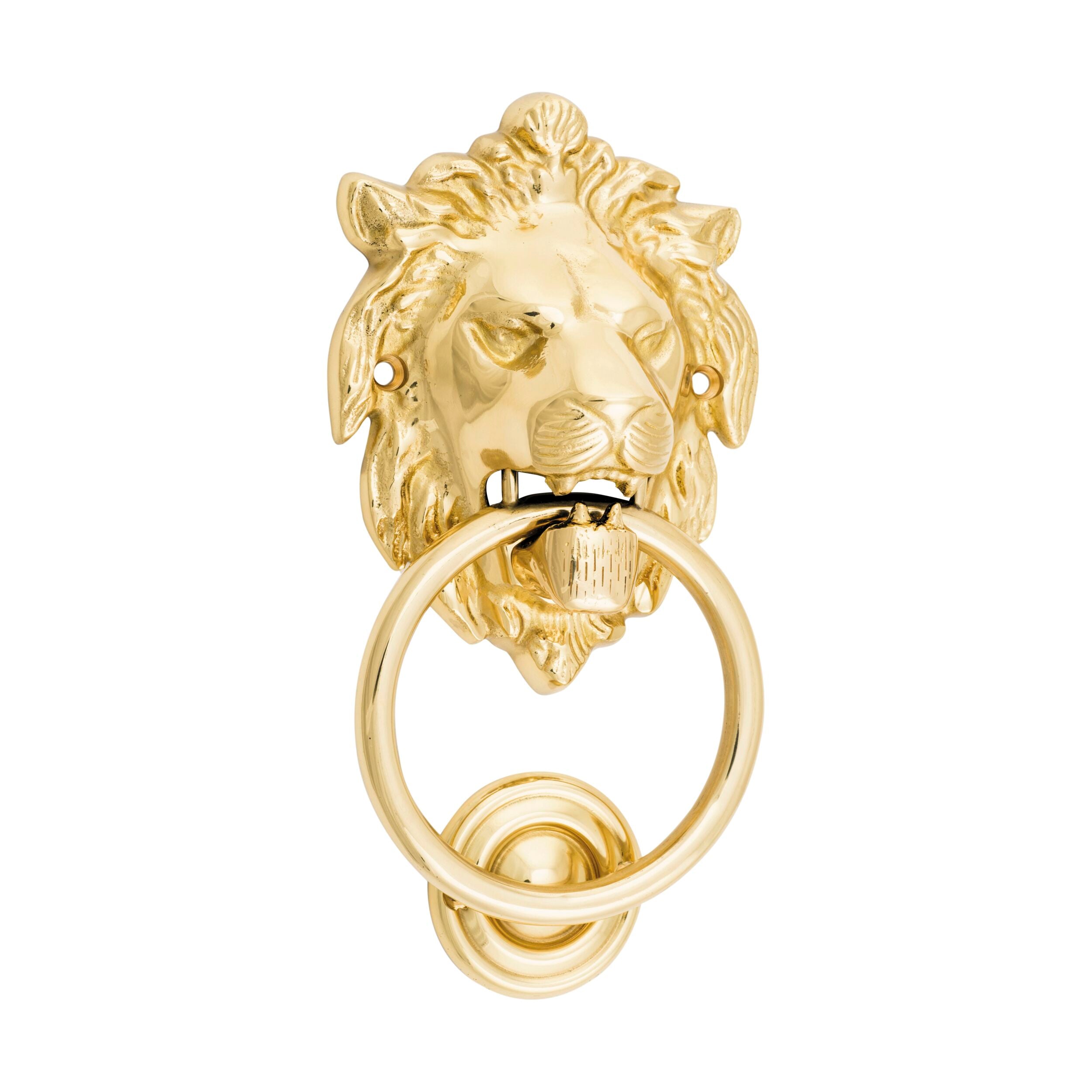 9330 Door Knocker Lion Polished Brass D93xP55mm BP103x135mm