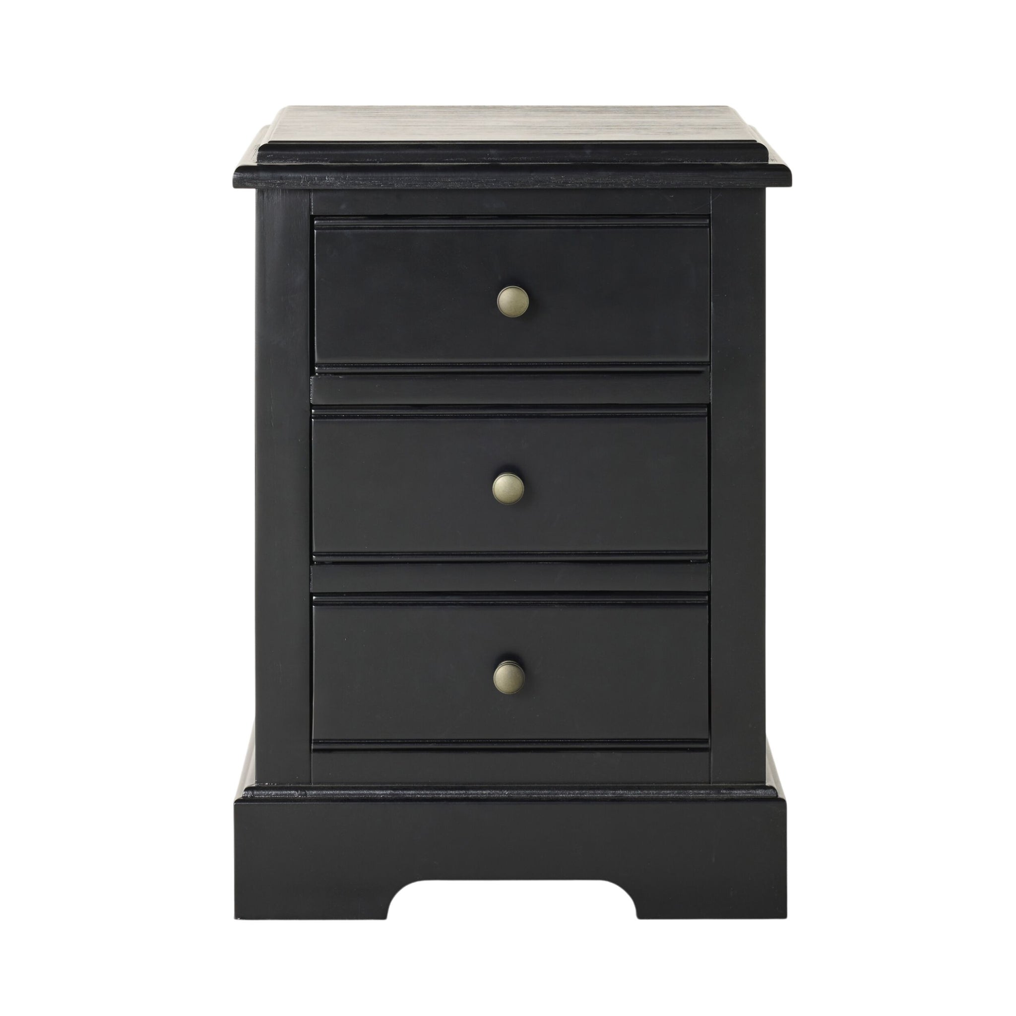 Clover 3 Drawer Bedside Table Black