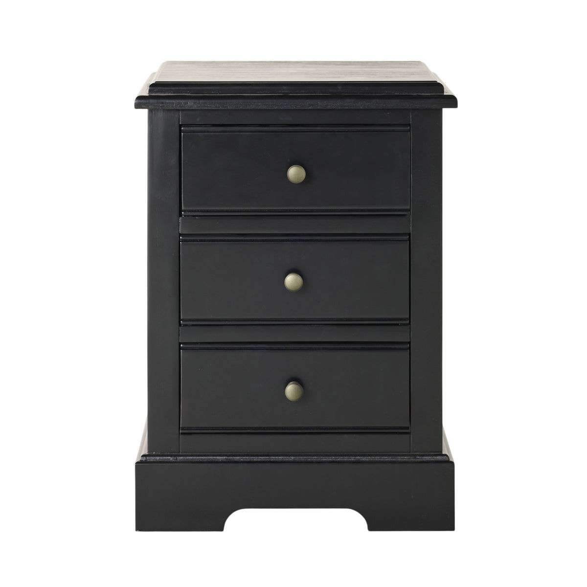 Clover 3 Drawer Bedside Table Black
