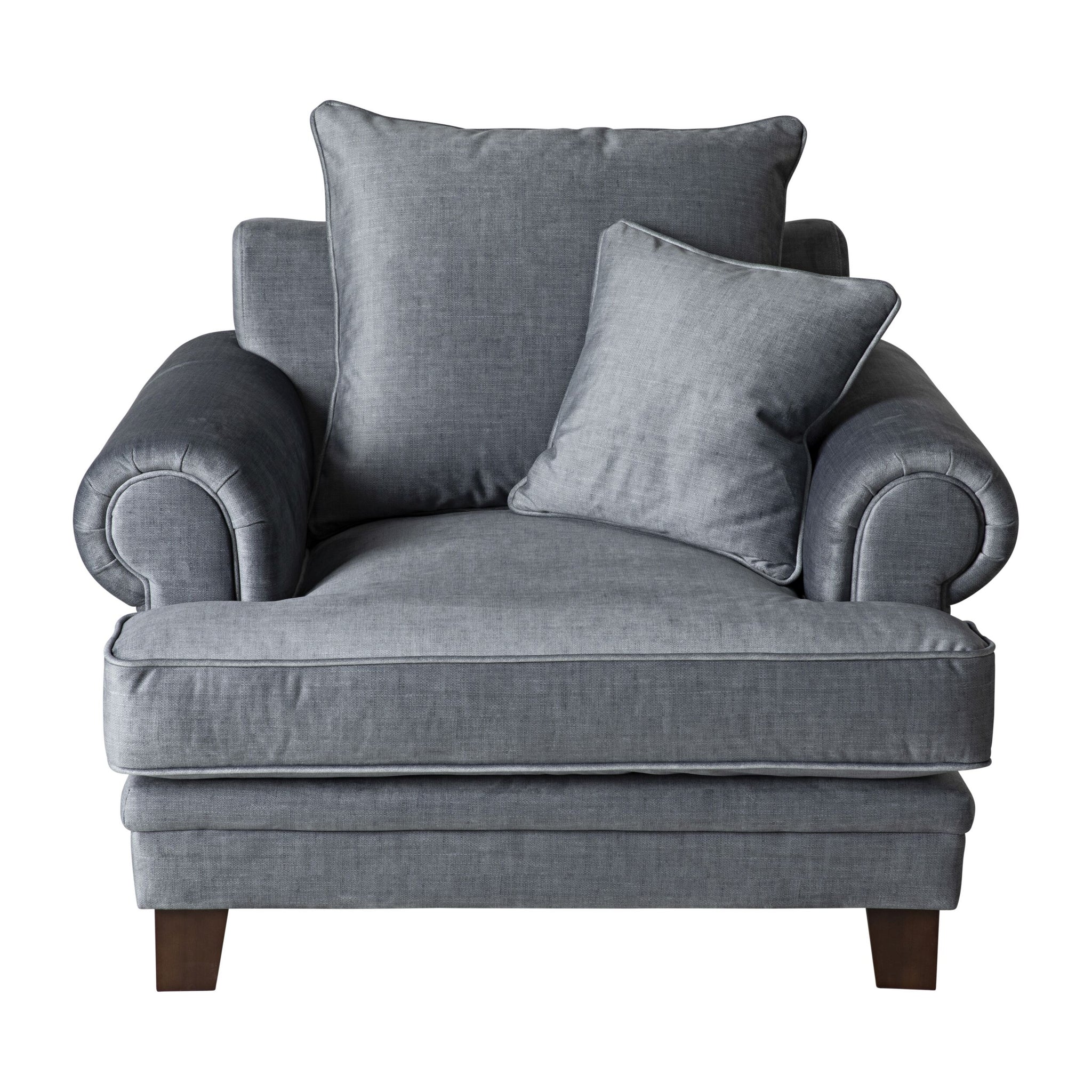 Lisette Velvet Armchair Aura Storm