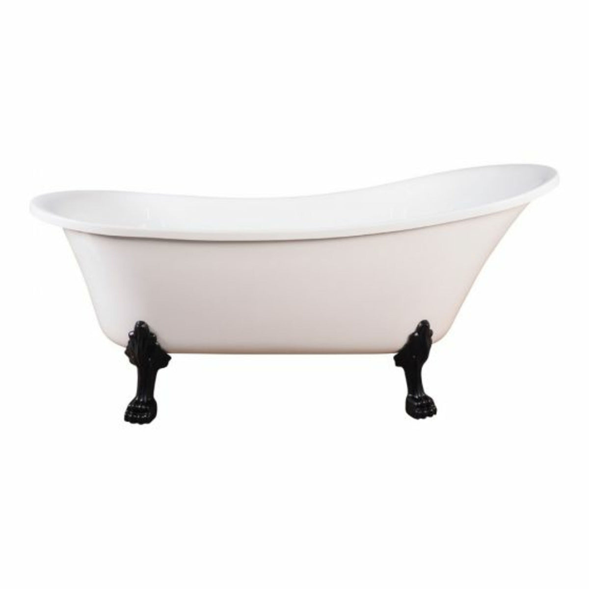 Alto White Bath 1520mm with Black Feet Package