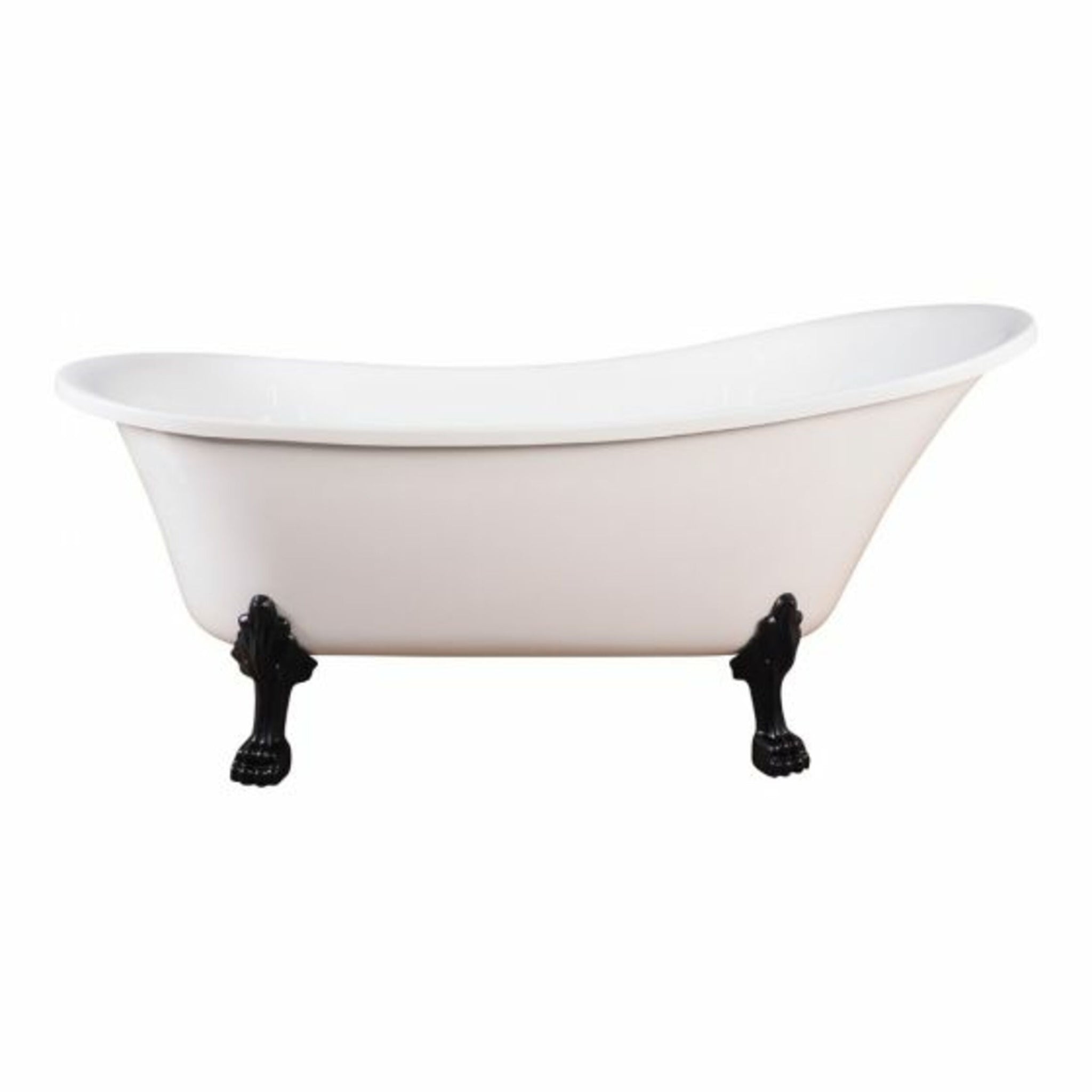 Alto White Bath 1520mm with Black Feet Package