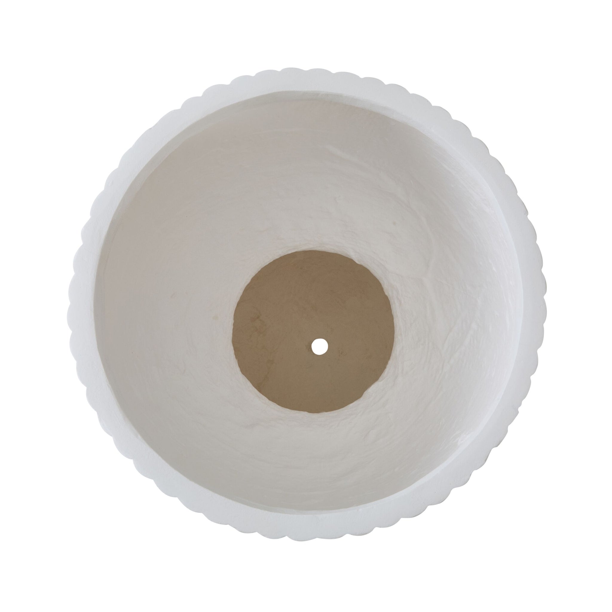 Ribbed Pedestal Urn White 54cm