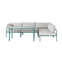 Billy Corner Sofa Set with Dining Table Turquoise