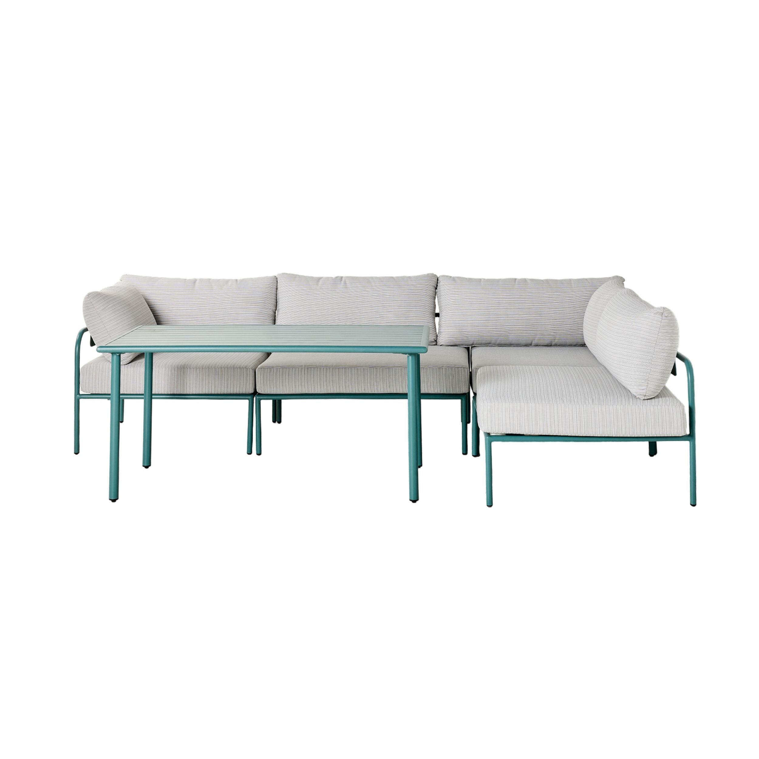 Billy Corner Sofa Set with Dining Table Turquoise