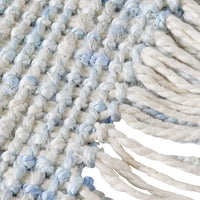 Blue Boucle Fringed Jute Doormat 90cm