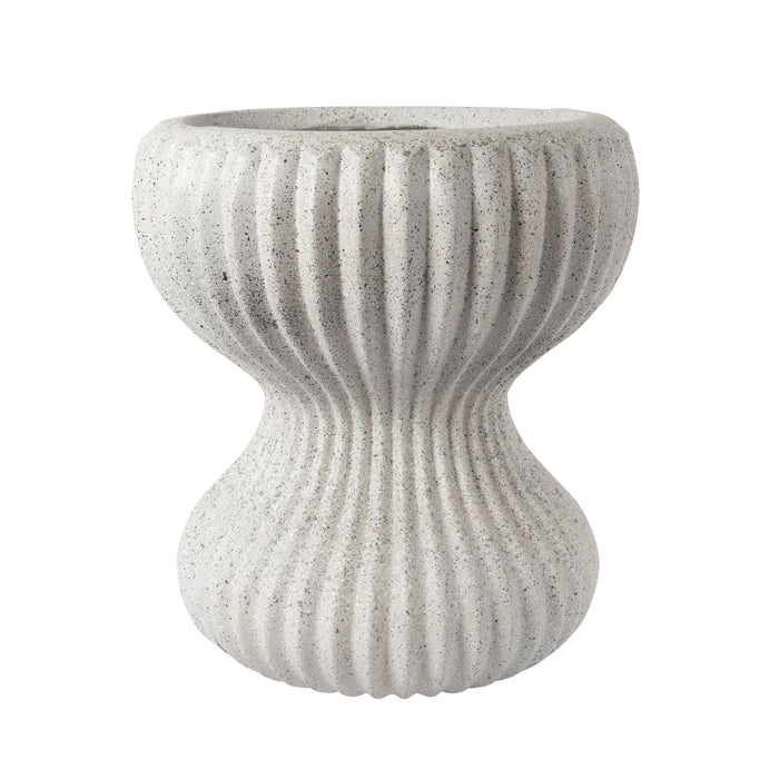 Grey Ribbed Fluted Plant Pot